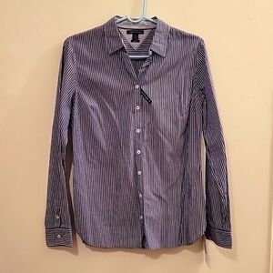 Tommy Hilfiger Striped Button Down Top Career Work Preppy